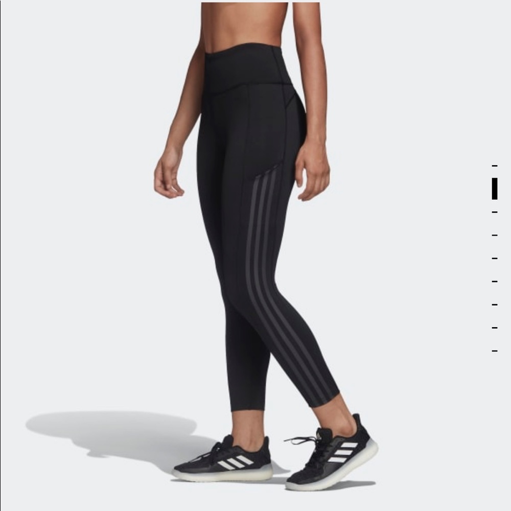 Adidas universal 3 stripe training tights pockets